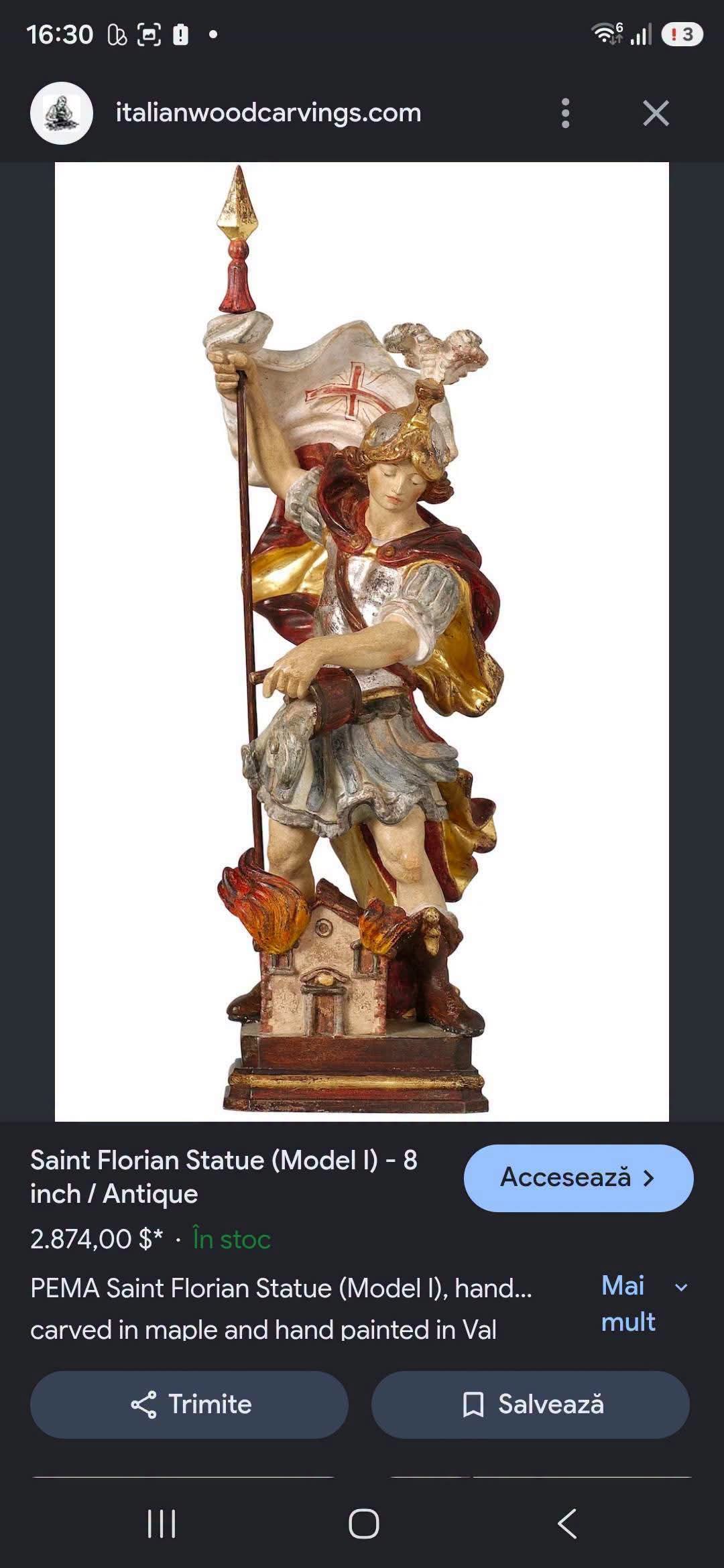 Statuetă Sfântul Florian