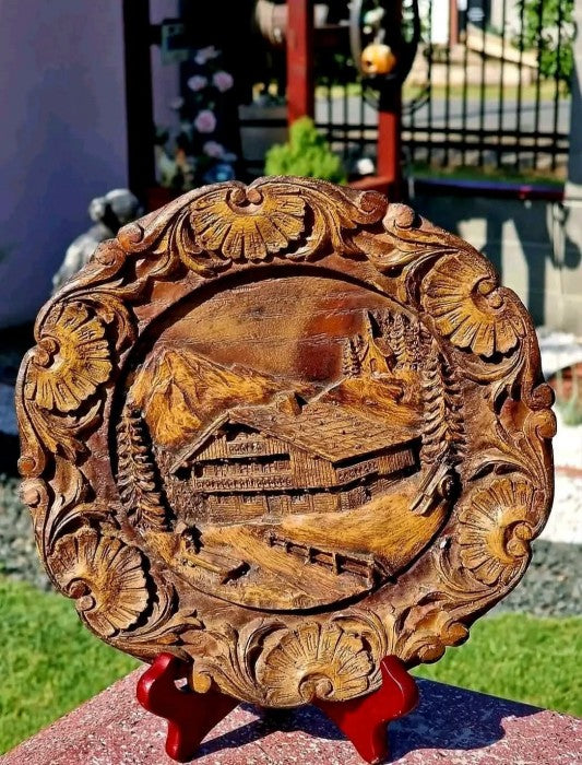 Farfurie decorativă din lemn