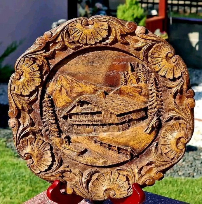 Farfurie decorativă din lemn