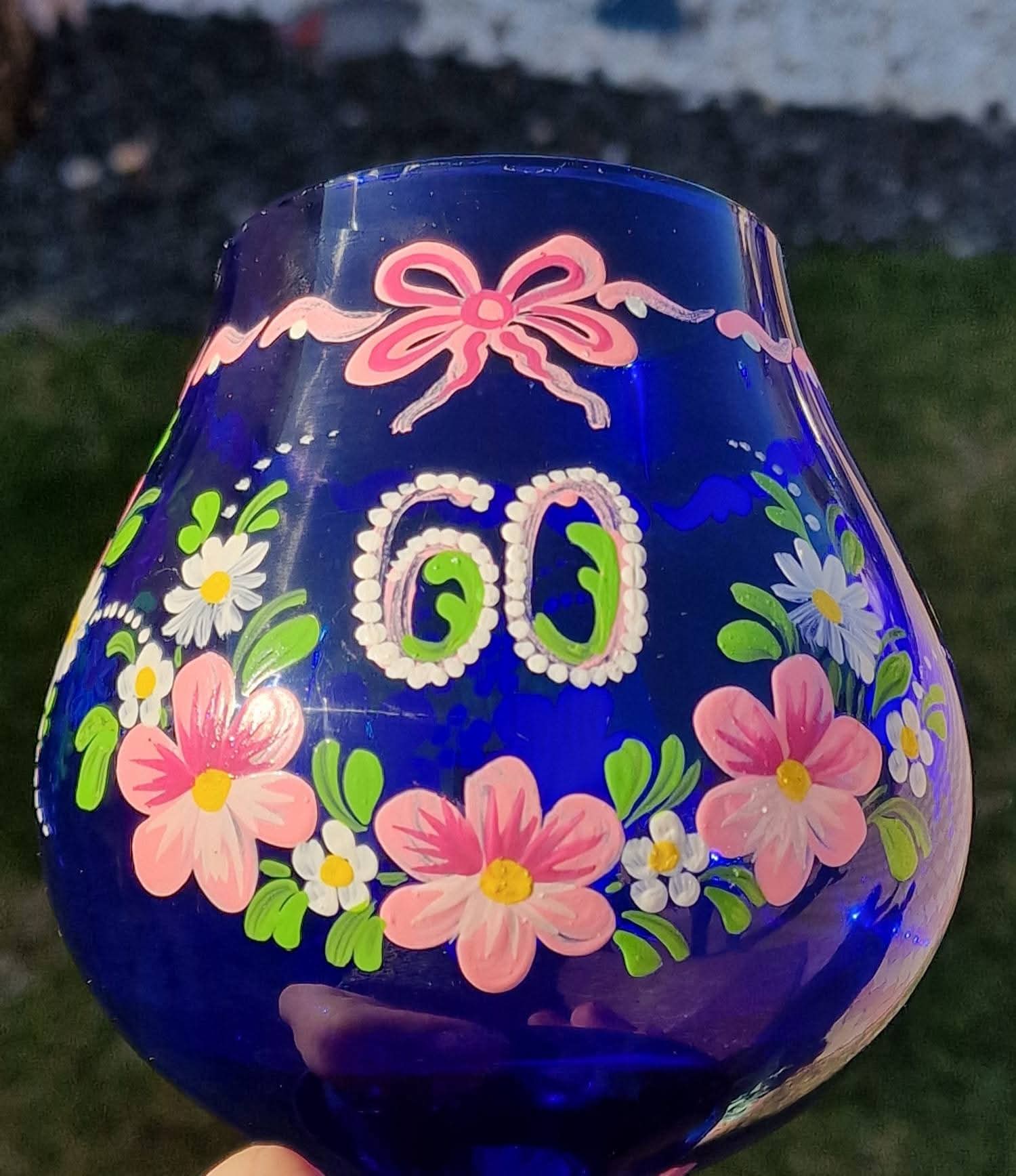 Pocal din sticlă cobalt