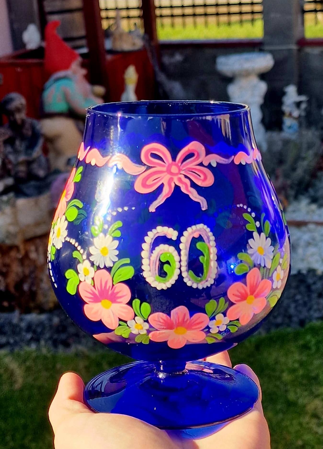 Pocal din sticlă cobalt
